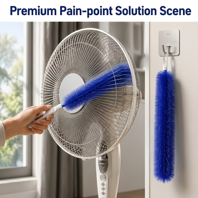 2pcs Set (Fan Cleaning Brush + Hook), Flexible Dusting Tool